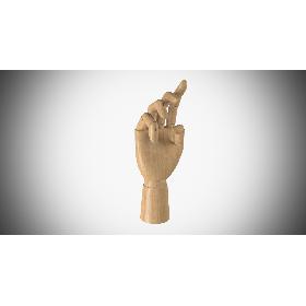 Mannequin Wooden Hand - Rigged 3D model